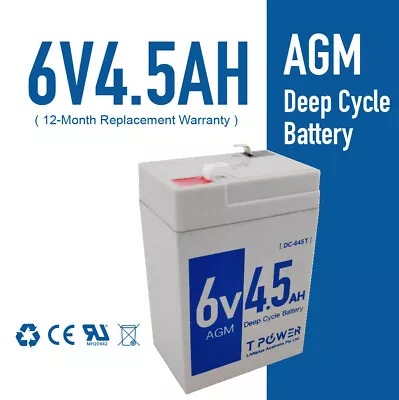 Brand New 6V 4.5AH UPS SLA Battery 6 Volt High Rate > 4AH Toy Electric Bike • $17.99